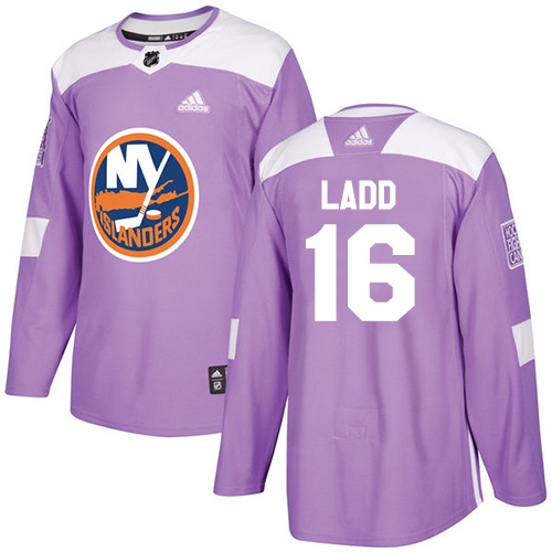 Adidas Islanders #16 Andrew Ladd Purple Authentic Fights Cancer Stitched Youth NHL Jersey - Click Image to Close